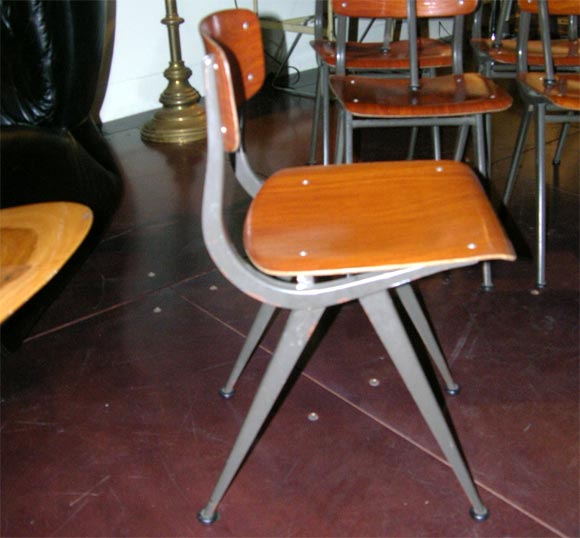 Metal Set of Eight Unusual Friso Kramer Chairs For Sale