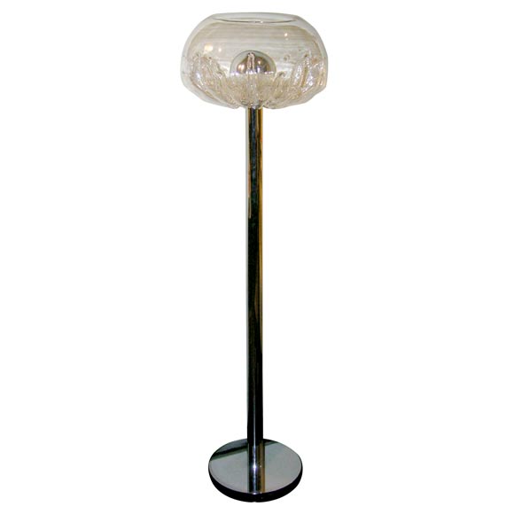 Toni Zuccheri Chrome Floor Lamp For Sale