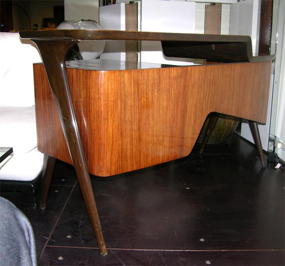Italian Rosewood Desk For Sale 5