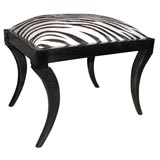 Zebra and Ebonized Mahogany Bench