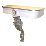 1940
s White Lacquer and Silver Leaf  Console