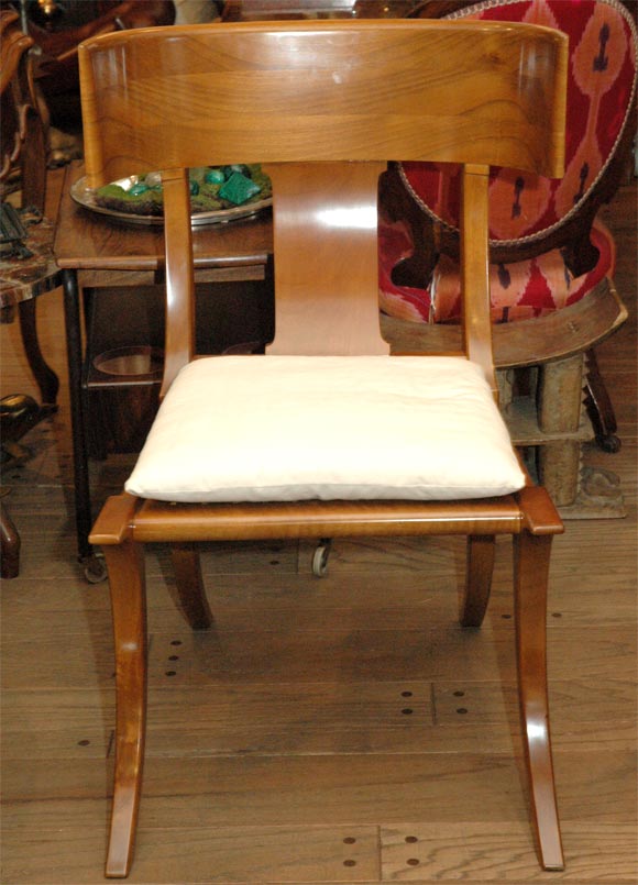 Wood Pair of Robsjohn Gibbings by Saridis Klismos Chairs