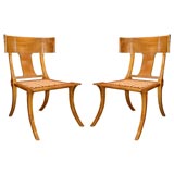 Pair of Robsjohn Gibbings by Saridis Klismos Chairs