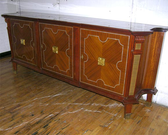 Mahogany Veneer Enfilade - Long Sideboard - by Jansen