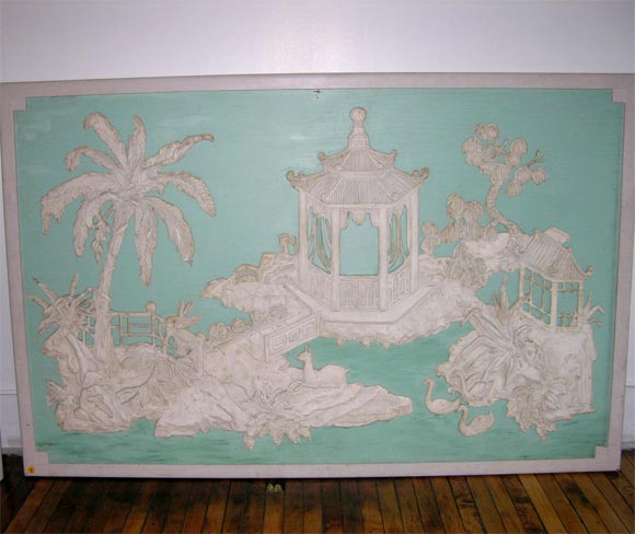 Two Large Decorative Chinoiseries Carved Panels by Terrell In Excellent Condition In New York, NY