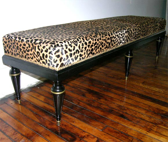 Faux Leopard Skin Window Bench by Jansen