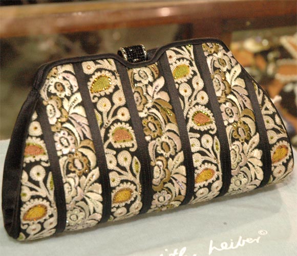 Rare Judith Leiber Jeweled and Embroidered Evening Bag