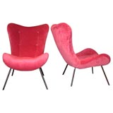 Pair of Biomorphic Armless Lounge chairs