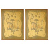 A Pair of Chinoiserie Painted Panels