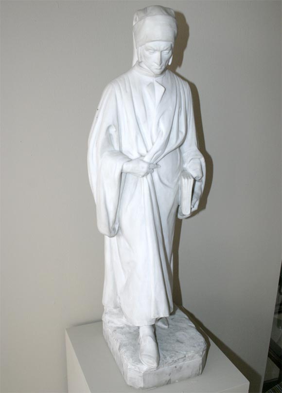 White Marble Sculpture of Dante Alighieri
