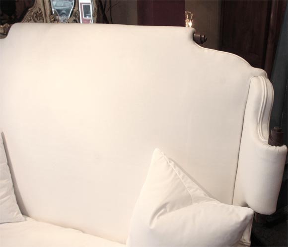 Wood Queen Ann style high back settee