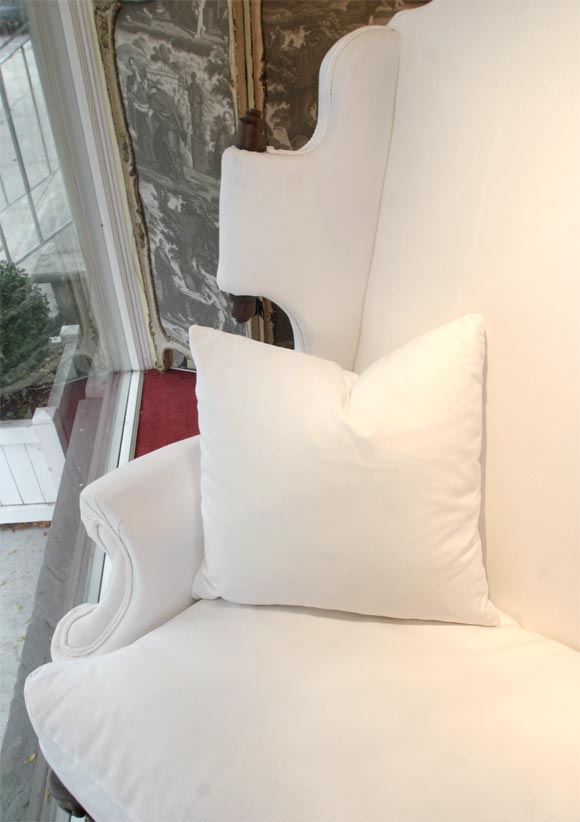 Queen Ann style high back settee 1