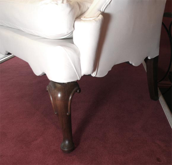 Queen Ann style high back settee 5