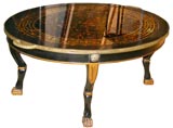 #1434   Glass faux-tortoise cocktail table