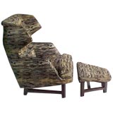 Upholstered club chair and ottoman by Edward Wormley