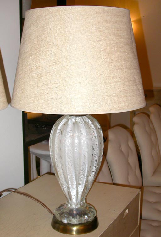 Pair of Murano glass lamps by Barovier