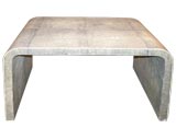 Table covered in shagreen with bone inlays by Karl Springer