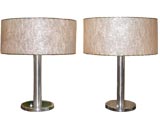 Pair of nickle plated table lamps.
