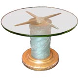 An Unusual and Rare Glass Pedestal Entry Table
