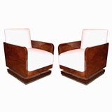 Pair of Italian Walnut 40s Armchairs