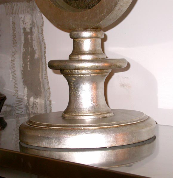 American Eccola's Custom Silver Leaf / Antique Mirror Lamp For Sale