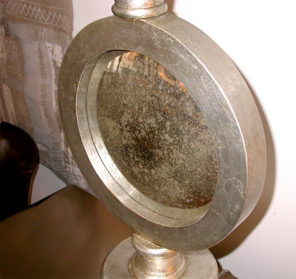 Eccola's Custom Silver Leaf / Antique Mirror Lamp For Sale 1
