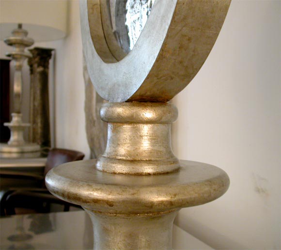 Eccola's Custom Silver Leaf / Antique Mirror Lamp For Sale 3