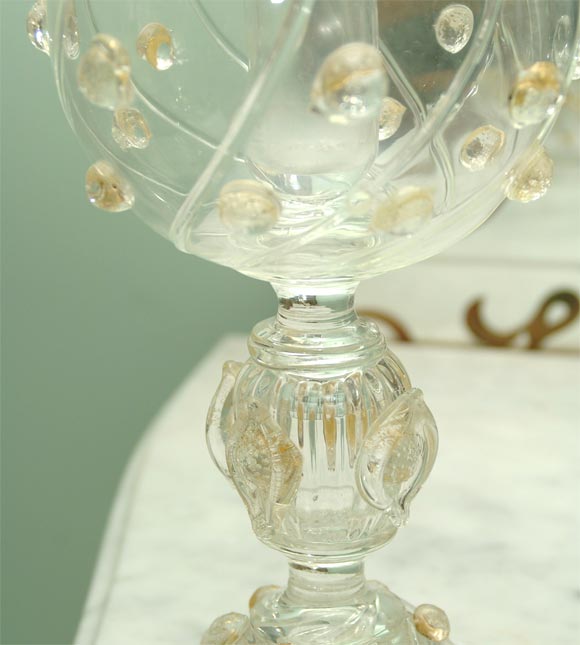 Murano Venetian Glass Hurricane In Excellent Condition In Stamford, CT