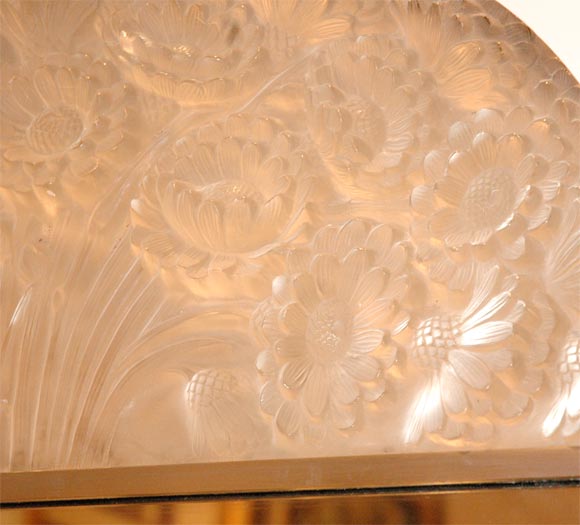 20th Century A Wall Mirror with Trumeau Glass Panel by Rene Lalique