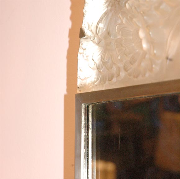 A Wall Mirror with Trumeau Glass Panel by Rene Lalique 3