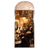 Antique A Wall Mirror with Trumeau Glass Panel by Rene Lalique