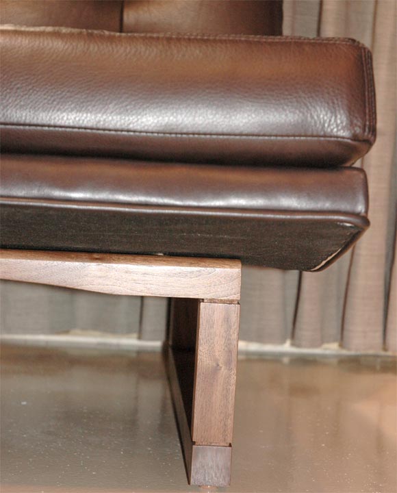 leather armless lounge chair