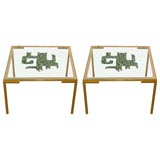 Brass + Glass Mosaic End Tables