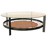 Leather + Iron Coffee Table