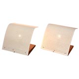 Pair of Perforated wood Table Lamps attirubted to Neutra