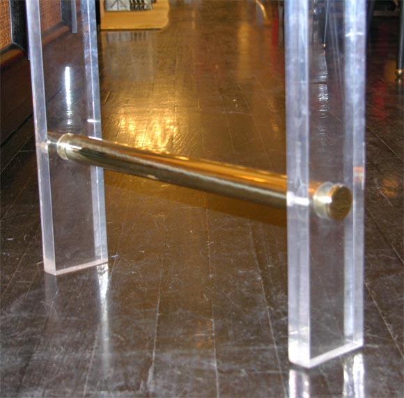 Late 20th Century lucite & burlwood Console