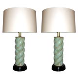A Pair of Classic Modern Ceramic Table Lamps by Bouck White