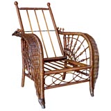 Antique Childs Wicker Morris Chair