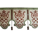 Set of eight stenciled metal valances