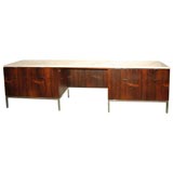 Rosewood desk with white marble top by Florence Knoll
