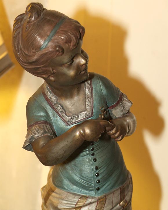 pair turn of the 19th century spelter figurines 1