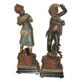 pair turn of the 19th century spelter figurines