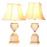 Faux Ivory Urn Lamps