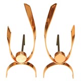 Copper "Flame" Andirons