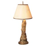 Chinese Soapstone Figural Lamp