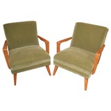 Pair of Mid-Century Upholstered Armchairs