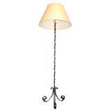 French Iron Floor Lamp with Gold Leaf