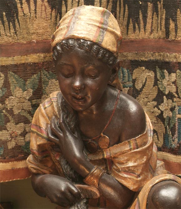 19th Century Italian Figure of a Nubian Girl