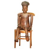 Chinese Polychromed Wood Ancestor Figure
