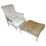Armchair and ottoman